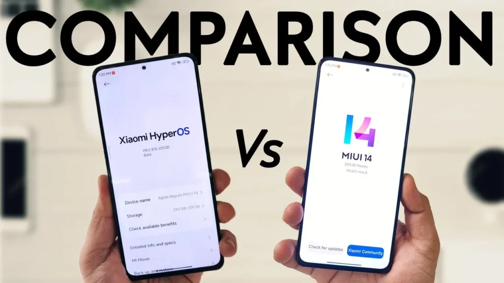 comparision of miui14 vs hyper os