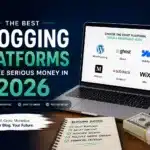 Best blogging platforms for making money in 2026 on laptop screen