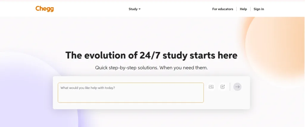 dashboard of chegg