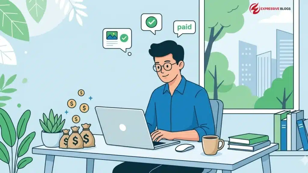 freelancer working online from home