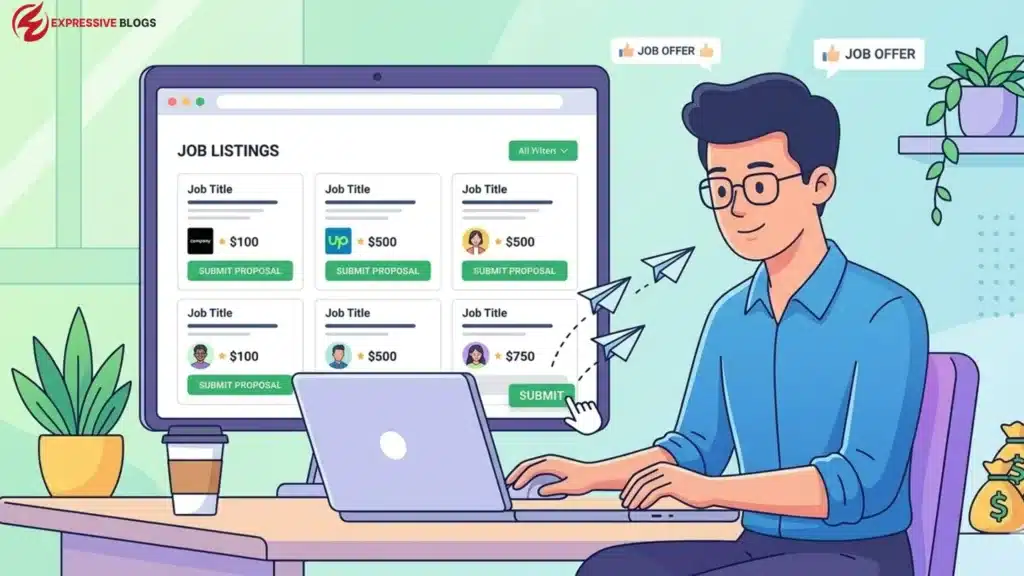 upwork freelancing job proposal illustration