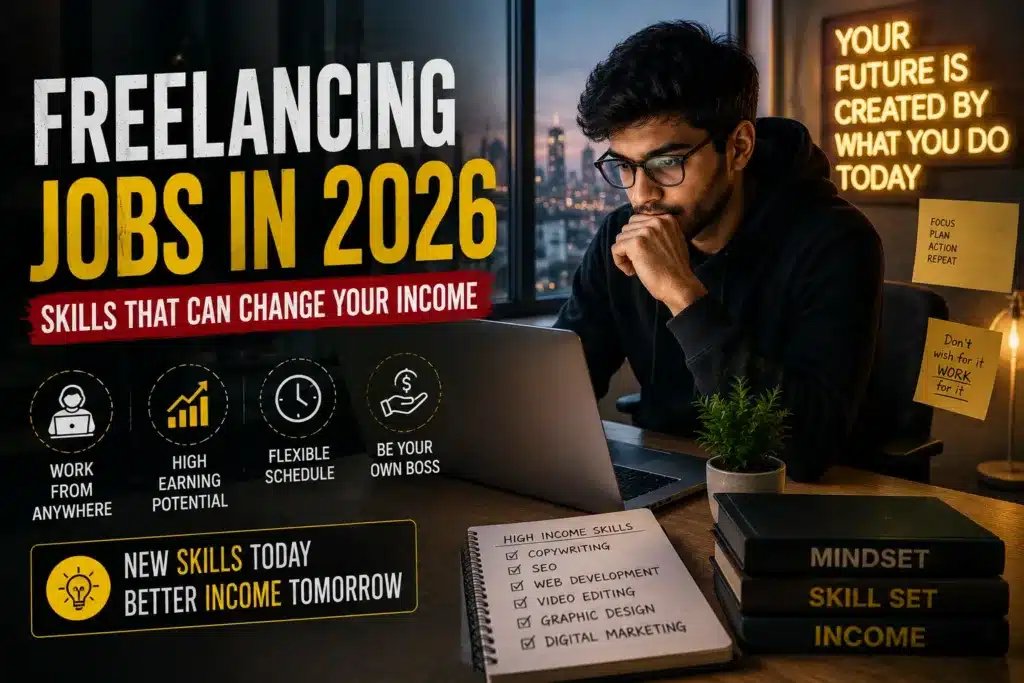 Freelancing jobs in 2026 for beginners building online income skills