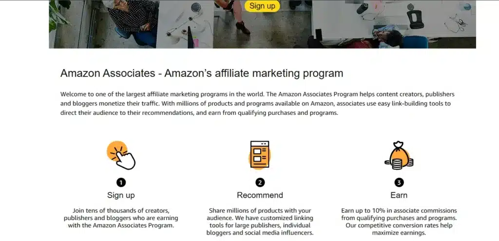Amazon Associates affiliate marketing program for online earning