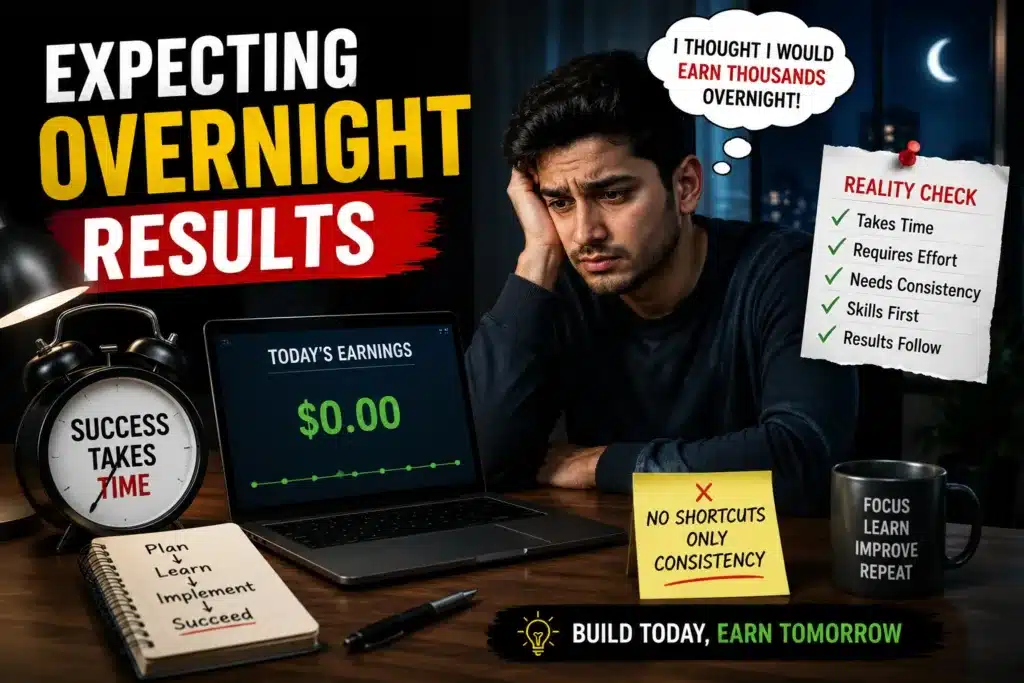 Beginner expecting fast online earning results