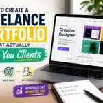 Professional freelance portfolio featured image showing a modern portfolio website design that helps freelancers attract clients online