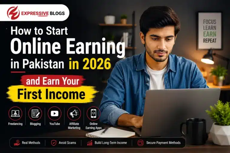 Beginner starting online earning in Pakistan in 2026 on laptop